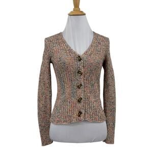 Madewell Sweater Womens XXS 2XS Marled Knit Shrunken Ribbed Cropped Cardigan